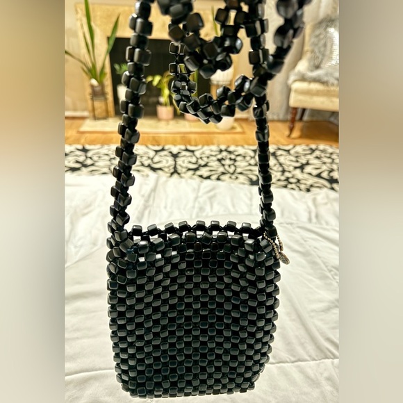 THE SAK Collection Small Beaded Fun Purse Bag Travel Summer EUC Unique Mini Blk - Picture 10 of 12